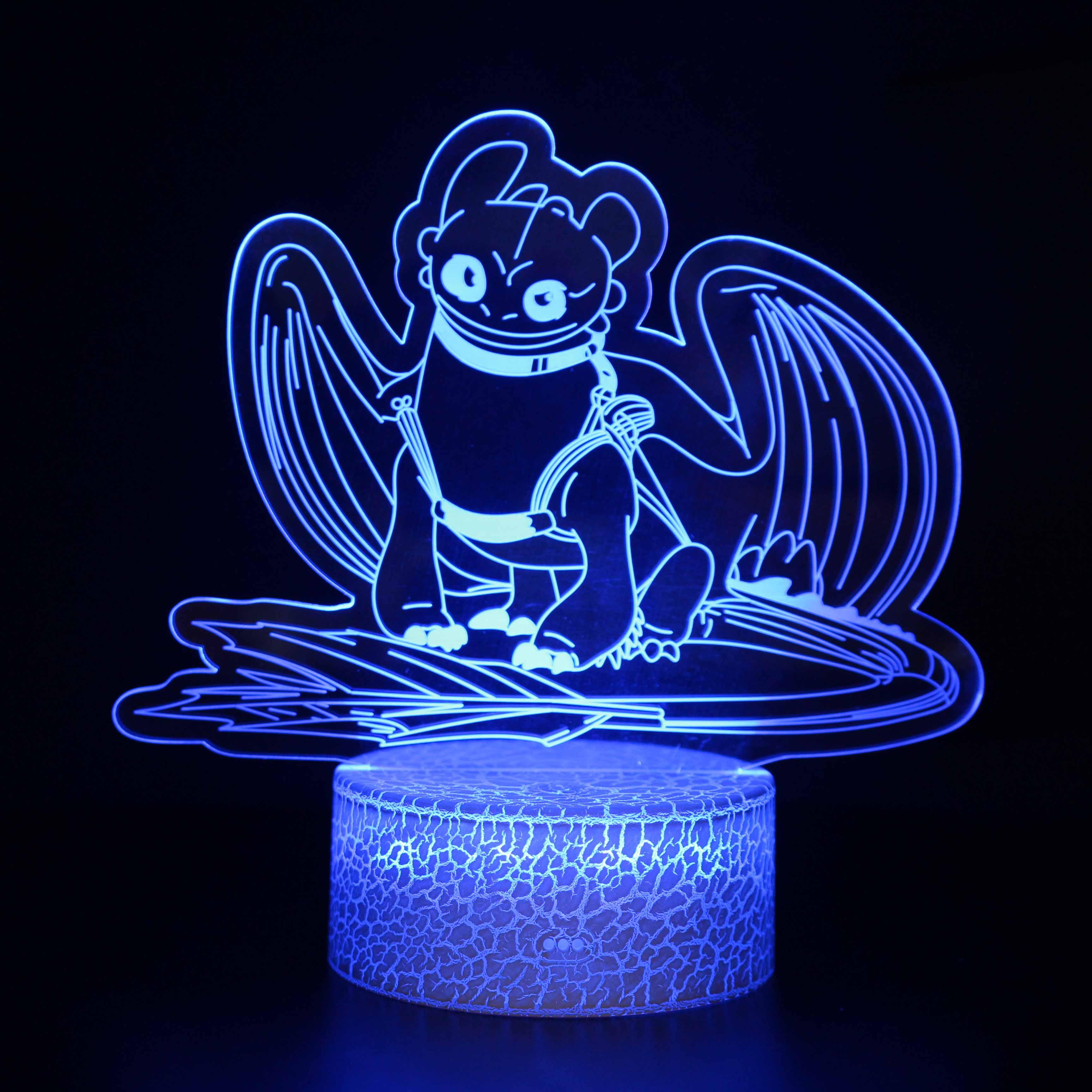 Dragon Dinosaur Optical Lamp with 16 Color and Remote Touch Control-3D Optical Lamp