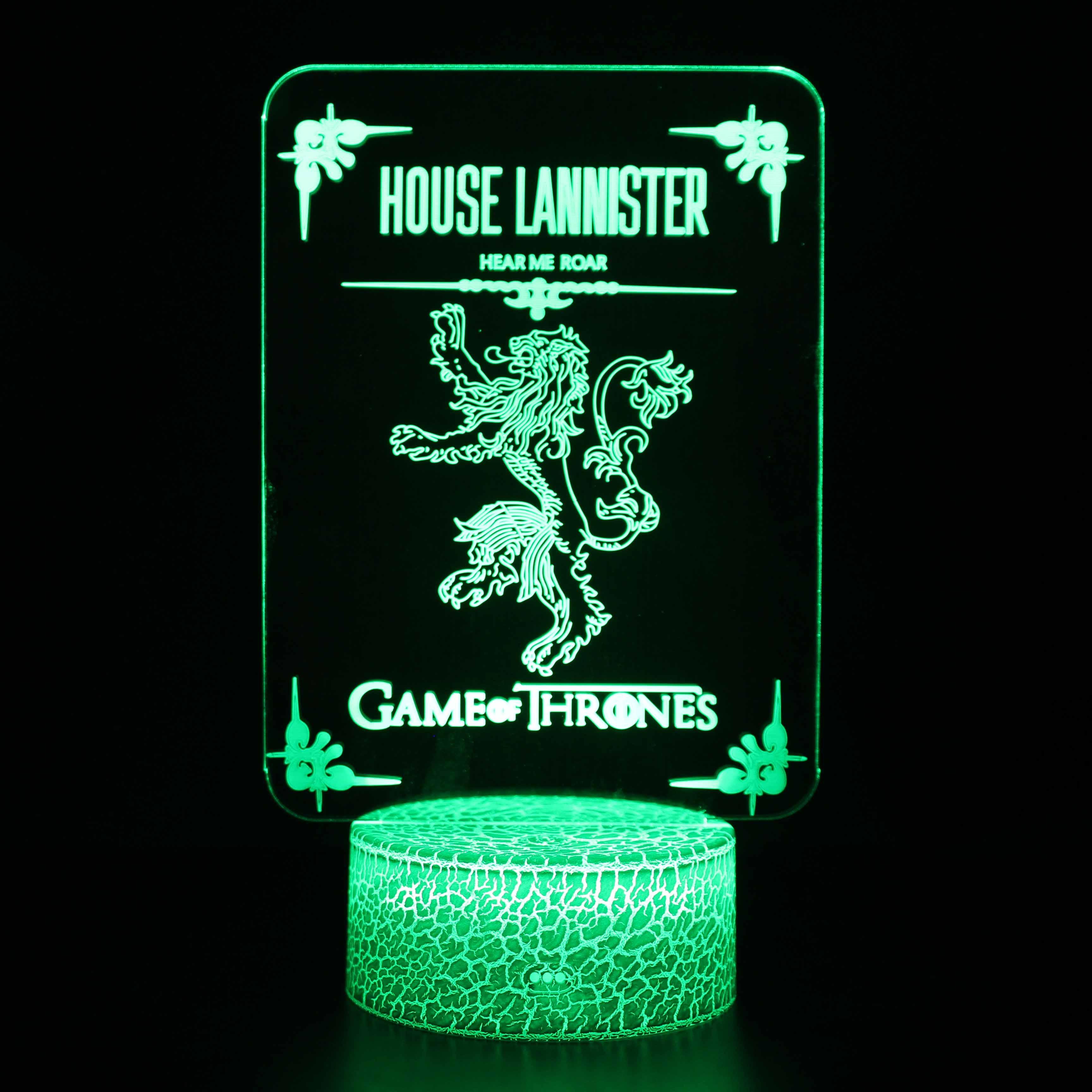 House Lannister 3D Lamp A Regal Light for Every Room-3D Optical Lamp