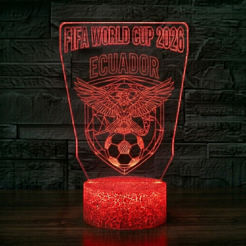 FIFA 2026 Ecuador Soccer Sports Themed 3D Optical Lamp
