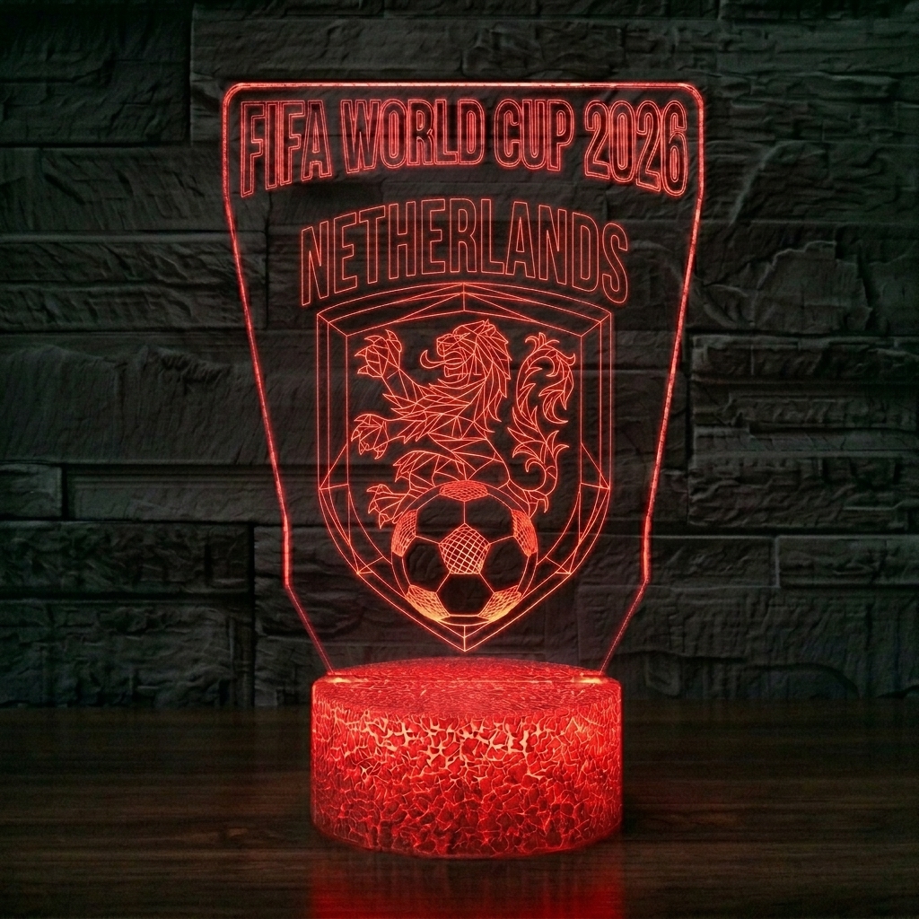 FIFA 2026 Netherlands Soccer Sports Themed 3D Optical Lamp