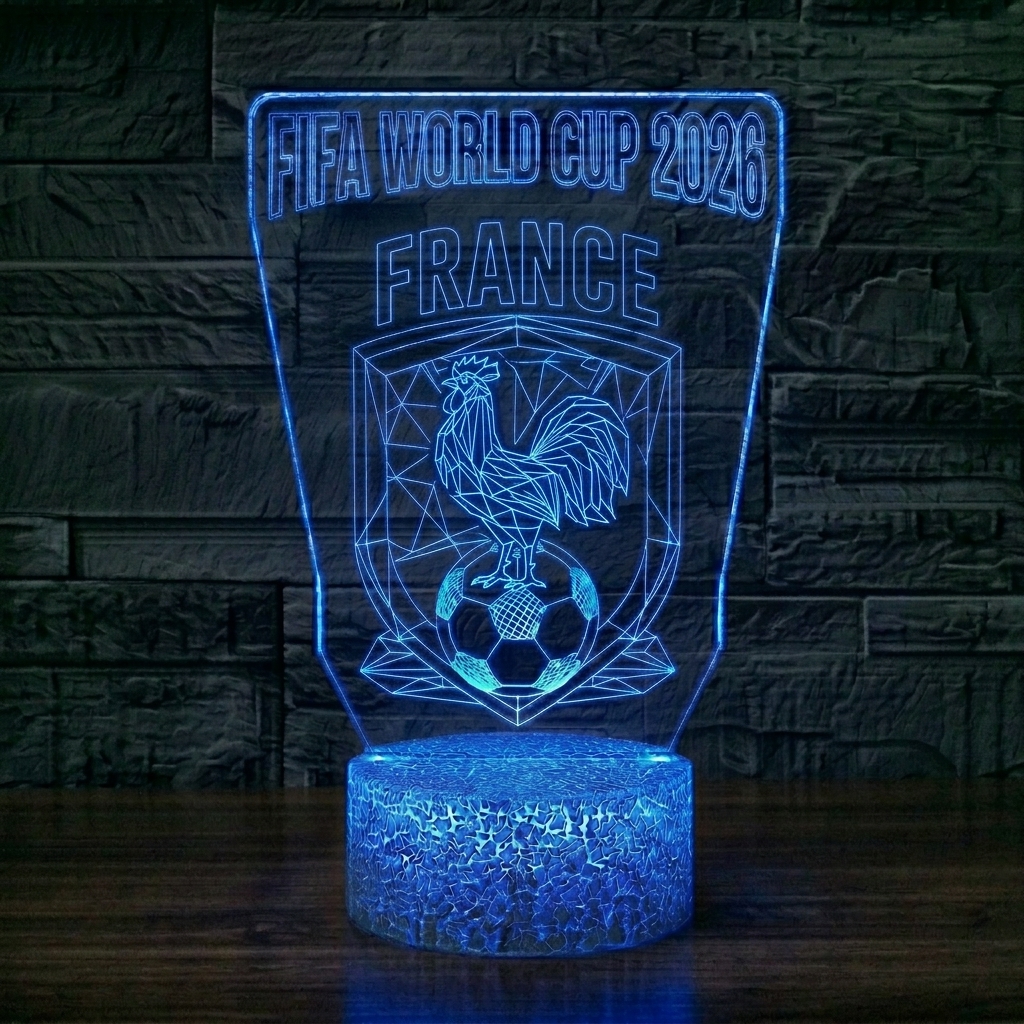 FIFA 2026 France Soccer Sports Themed 3D Optical Lamp