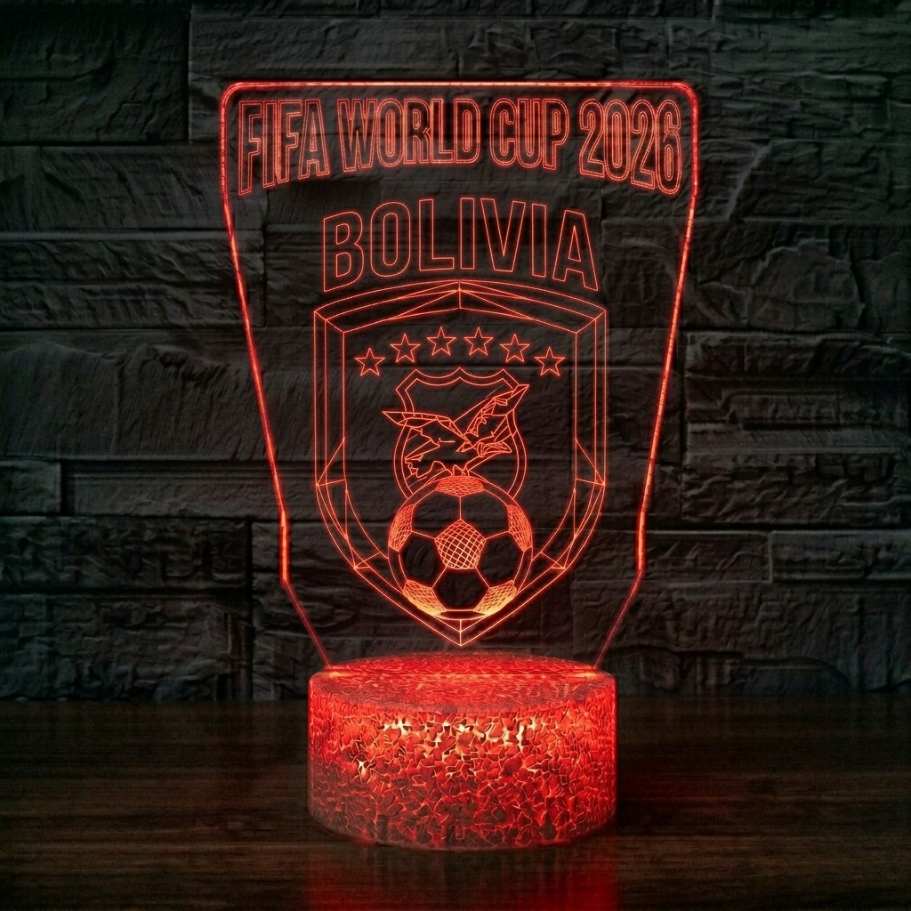 FIFA 2026 Bolivia Soccer Sports Themed 3D Optical Lamp