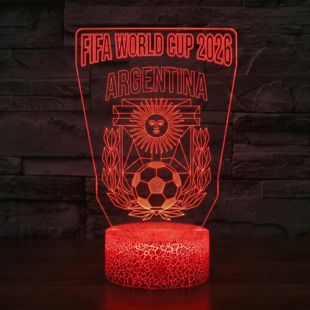 FIFA 2026 Argentina Soccer Sports Themed 3D Optical Lamp