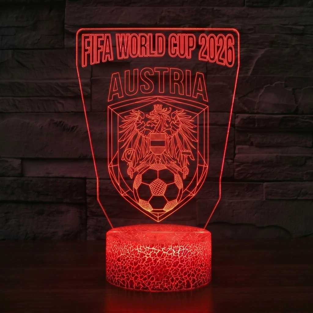 FIFA 2026 Austria Soccer Sports Themed 3D Optical Lamp