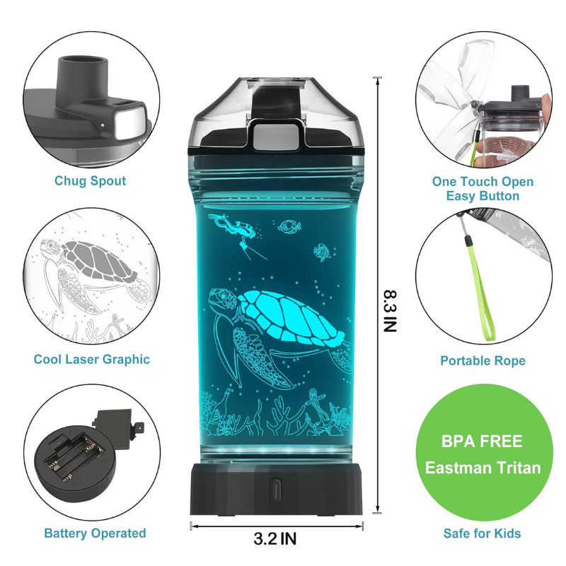 3D Glowing Design LED Water Bottle-3D Optical Lamp