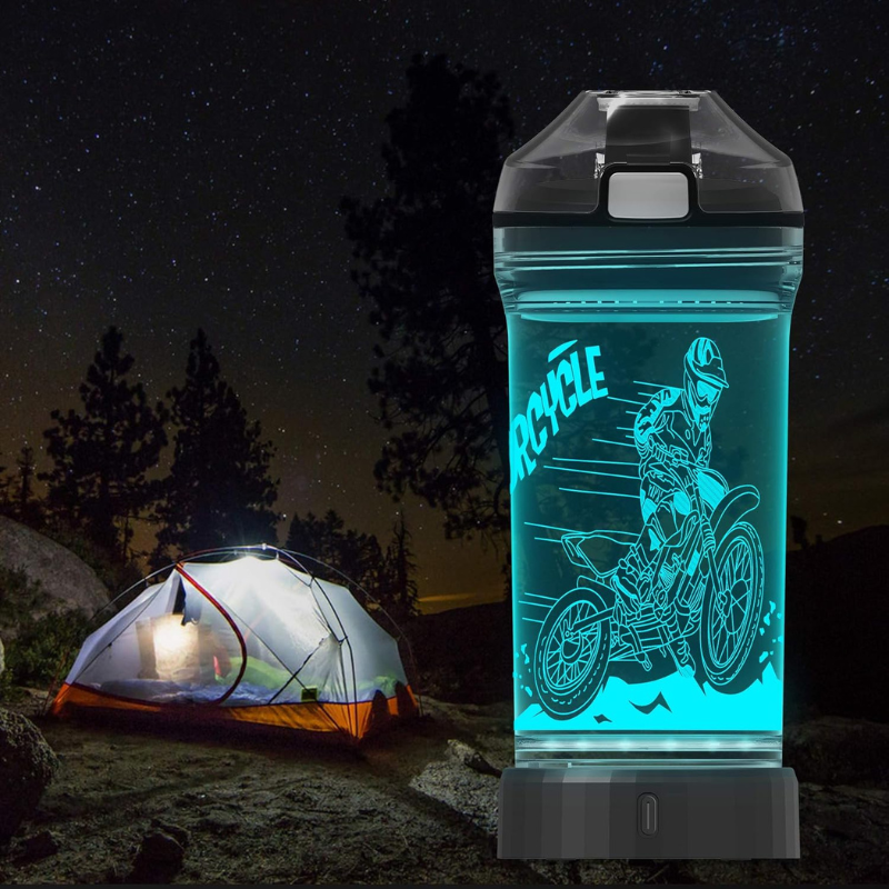 3D Glowing Dirt Bike Design LED Water Bottle-3D Optical Lamp