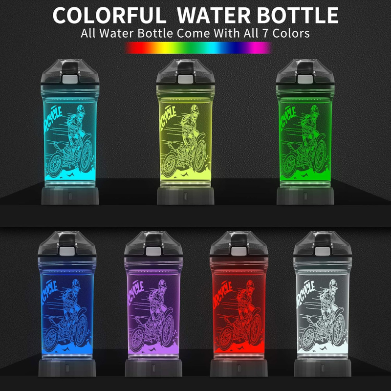 3D Glowing Dirt Bike Design LED Water Bottle-3D Optical Lamp