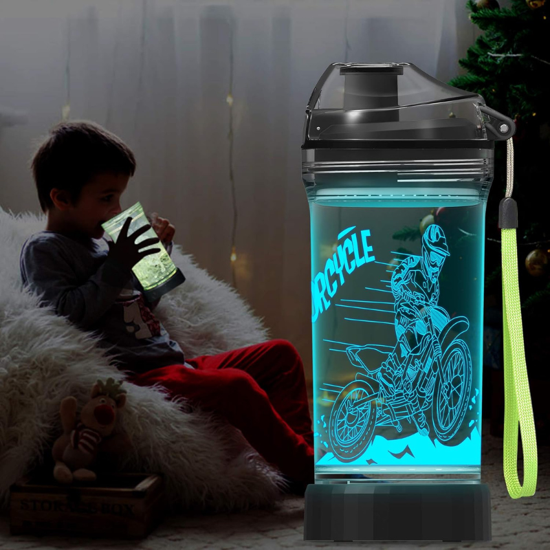3D Glowing Dirt Bike Design LED Water Bottle-3D Optical Lamp
