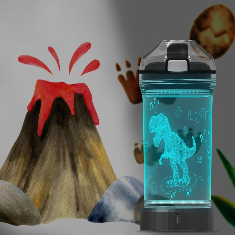 3D Glowing T Rex Design LED Water Bottle-3D Optical Lamp