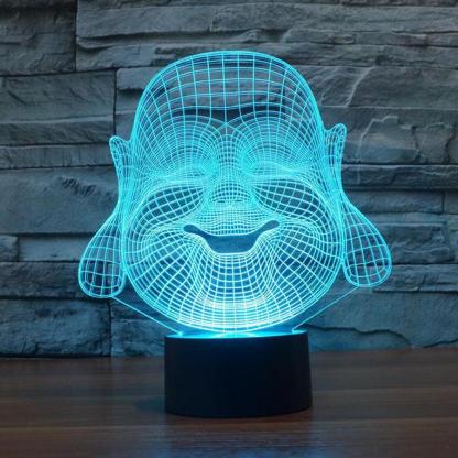 Laughing Buddha 3D Optical Illusion Lamp - 3D Optical Lamp