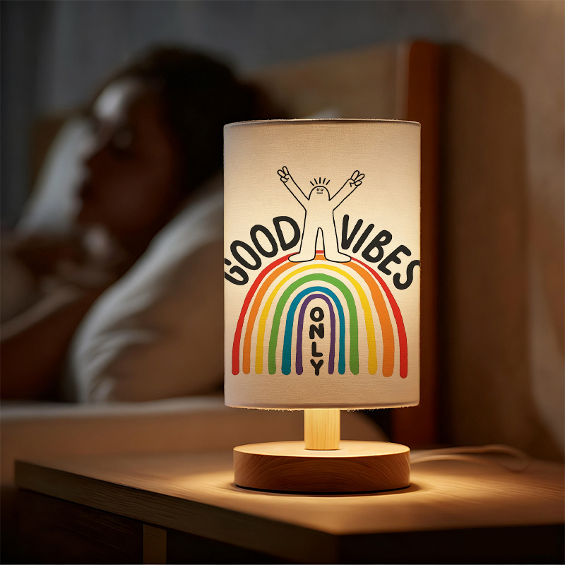 Modern USB-powered Linen Table Lamp With Creative Pattern