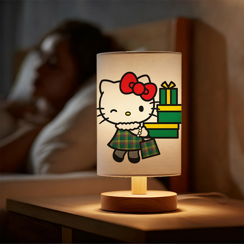 modern Sanrio USB-powered linen lamp with a creative design
