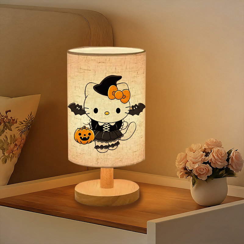 Modern Sanrio USB-powered linen lamp with a creative design, featuring Sanrio patterns
