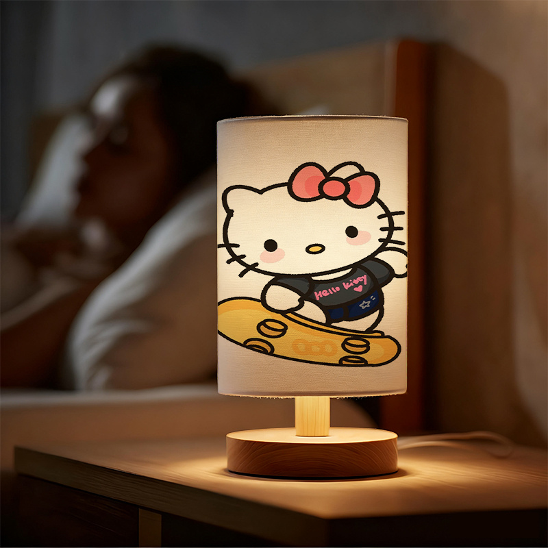 Modern USB-powered Sanrio Linen Table Lamp | Featuring Creative Sanrio Patterns