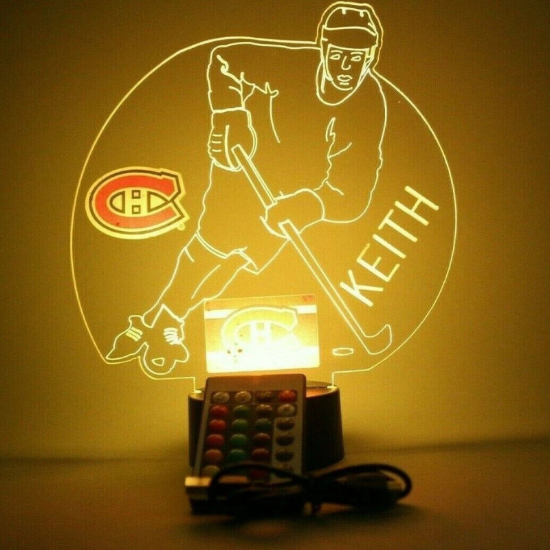 Montreal Canadiens Personalized Hockey Acrylic LED Lamp