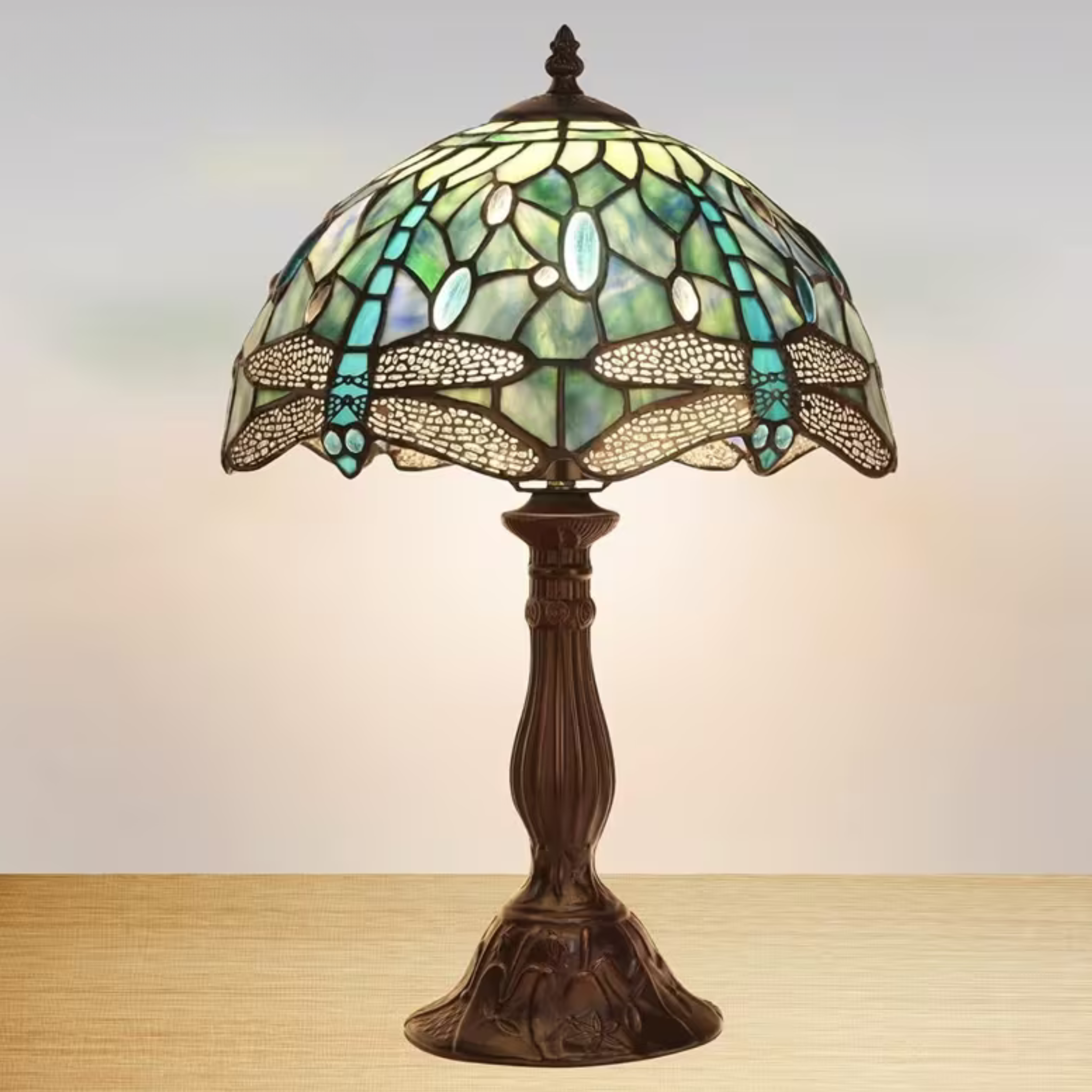 Tiffany Wisteria Stained Glass Table Lamp