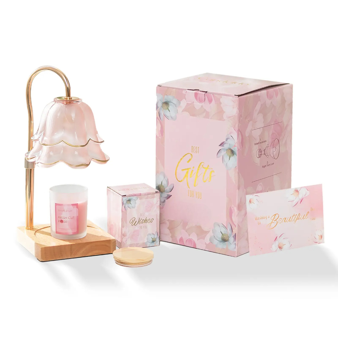 Floral Glass Candle Warmer Lamp