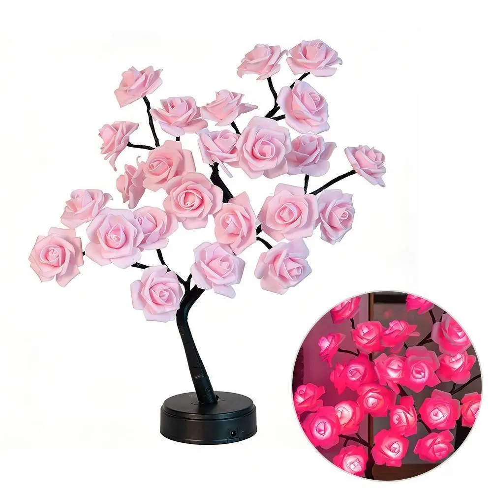 LED Rainbow Rose Flower Tree Lamp