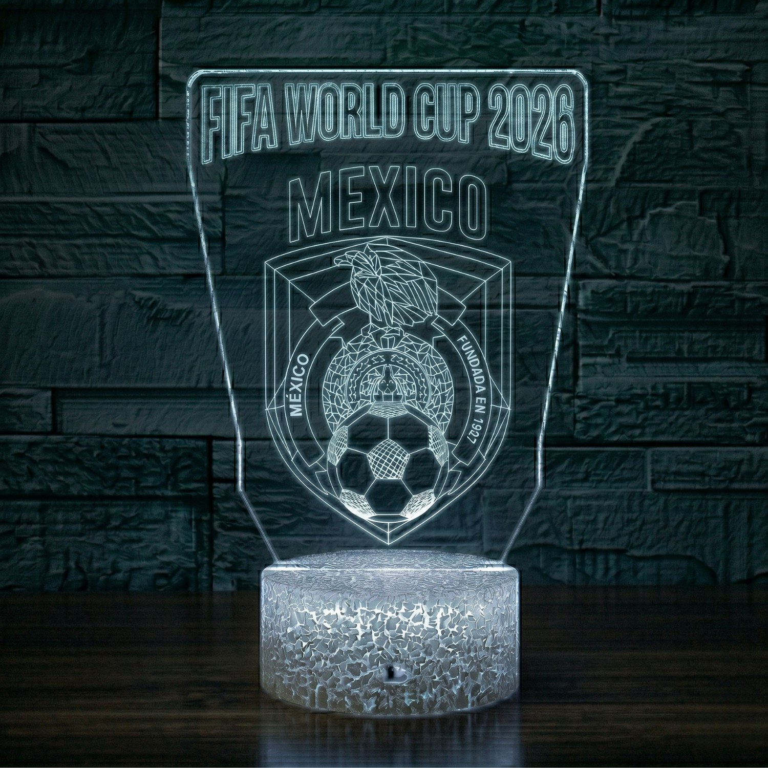 FIFA 2026 Mexico Soccer Sports Themed 3D Optical Lamp
