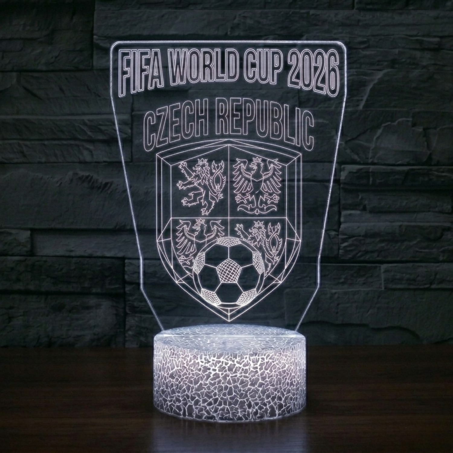 FIFA 2026 Czech Republic Soccer Sports Themed 3D Optical Lamp