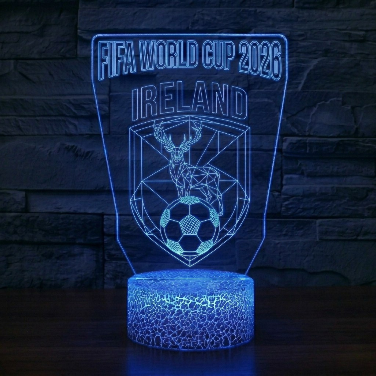FIFA 2026 Ireland Soccer Sports Themed 3D Optical Lamp
