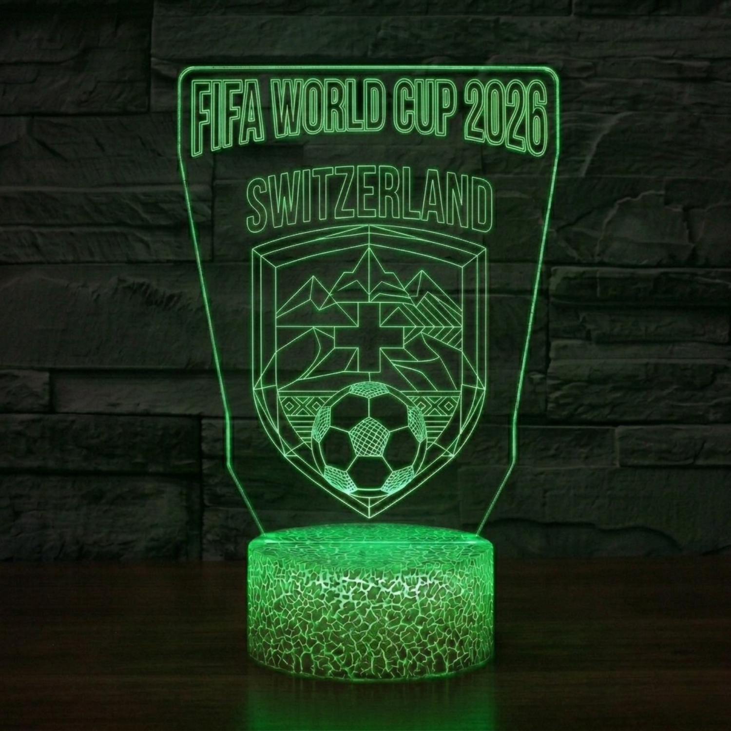FIFA 2026 Switzerland Soccer Sports Themed 3D Optical Lamp