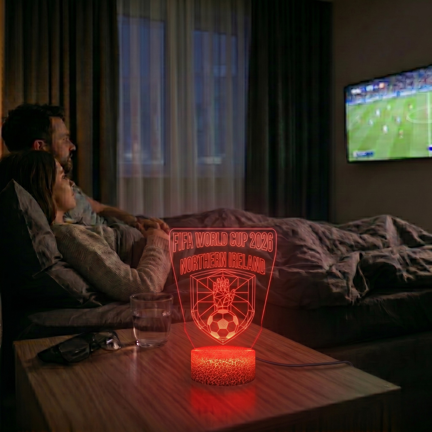 FIFA 2026 Northern Ireland Soccer Sports Themed 3D Optical Lamp