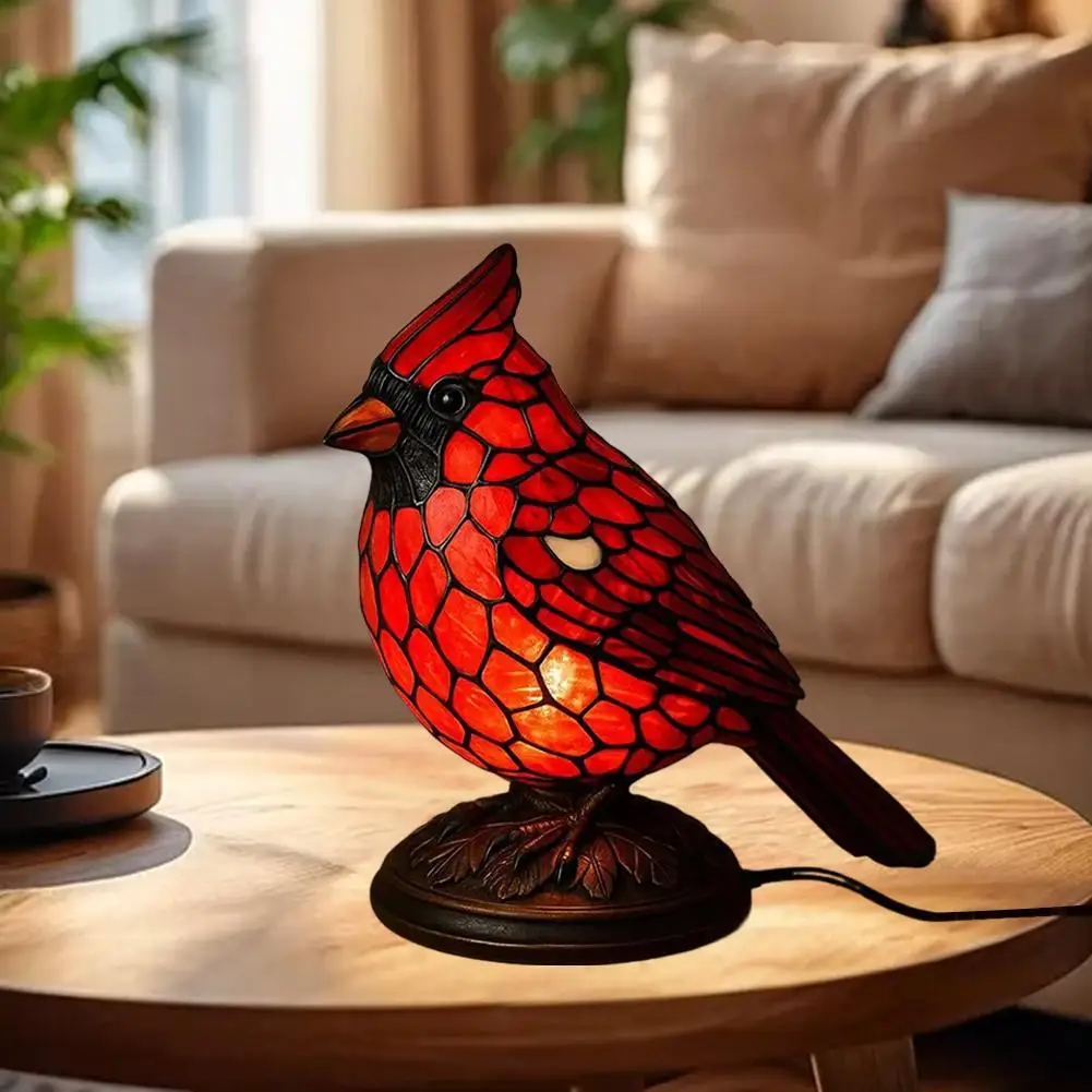 Stained Glass Bird Table Lamp