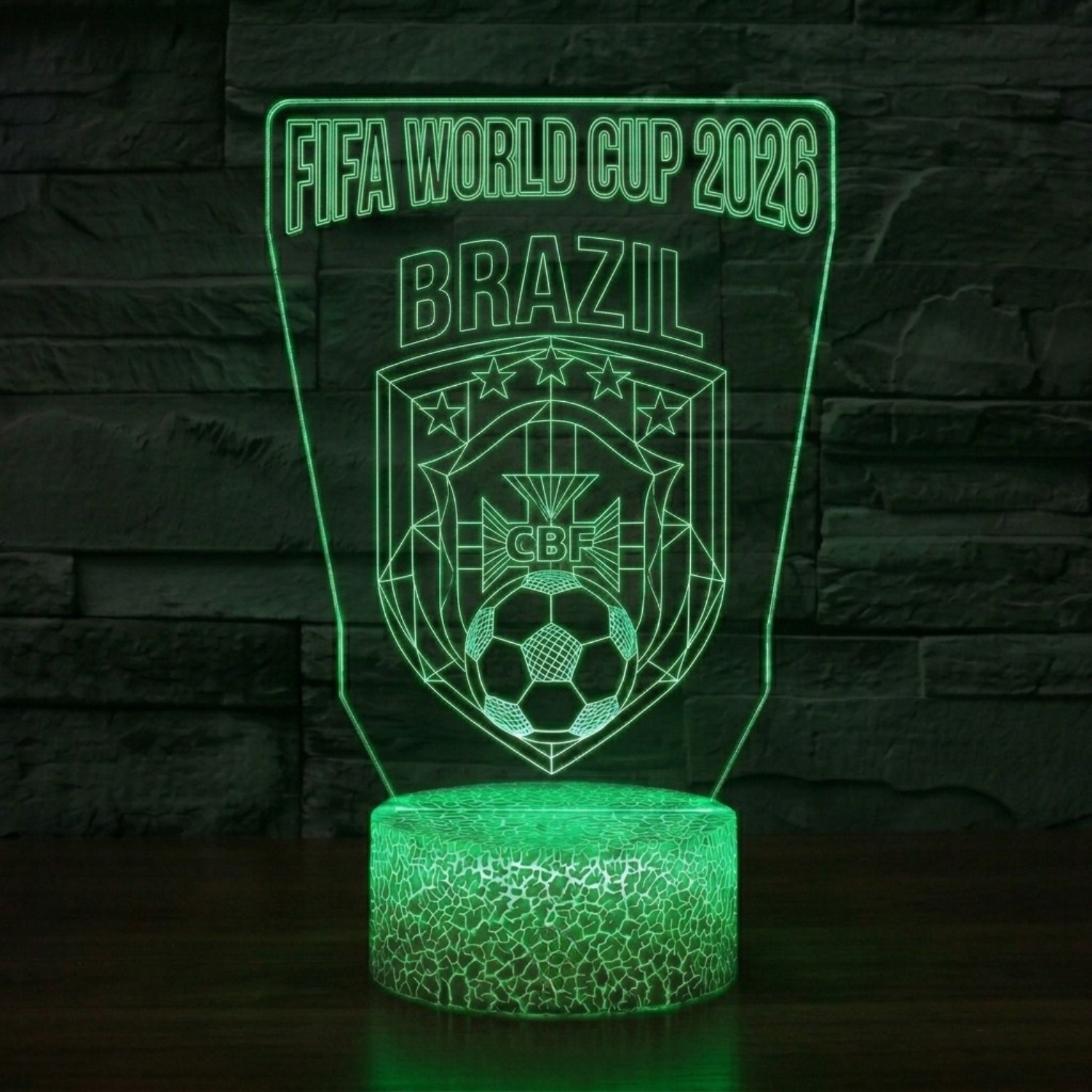 FIFA 2026 Brazil Soccer Sports Themed 3D Optical Lamp