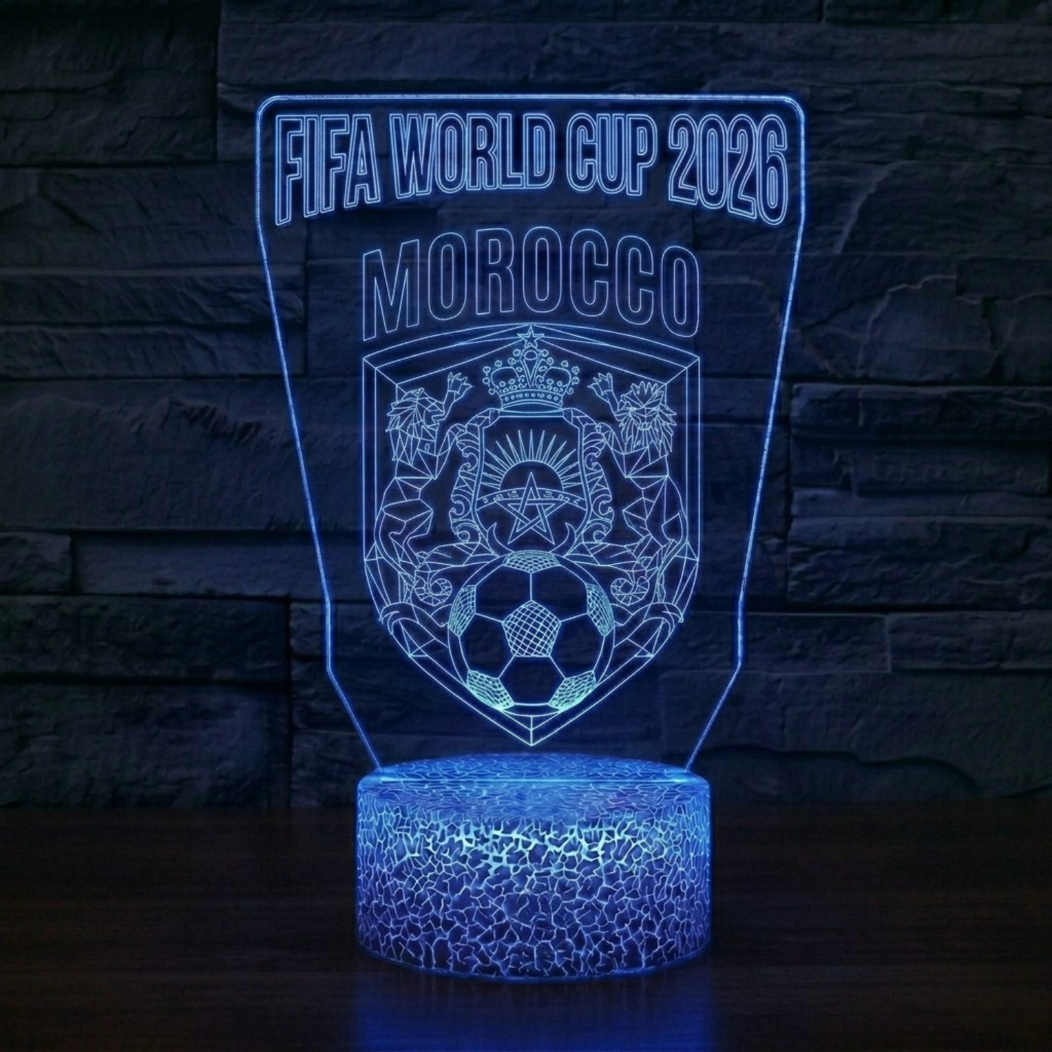 FIFA 2026 Morocco Soccer Sports Themed 3D Optical Lamp