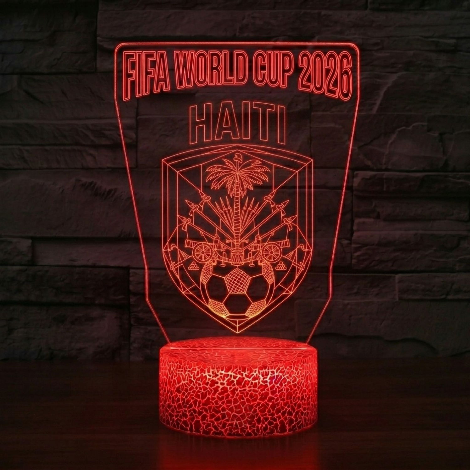 FIFA 2026 Haiti Soccer Sports Themed 3D Optical Lamp