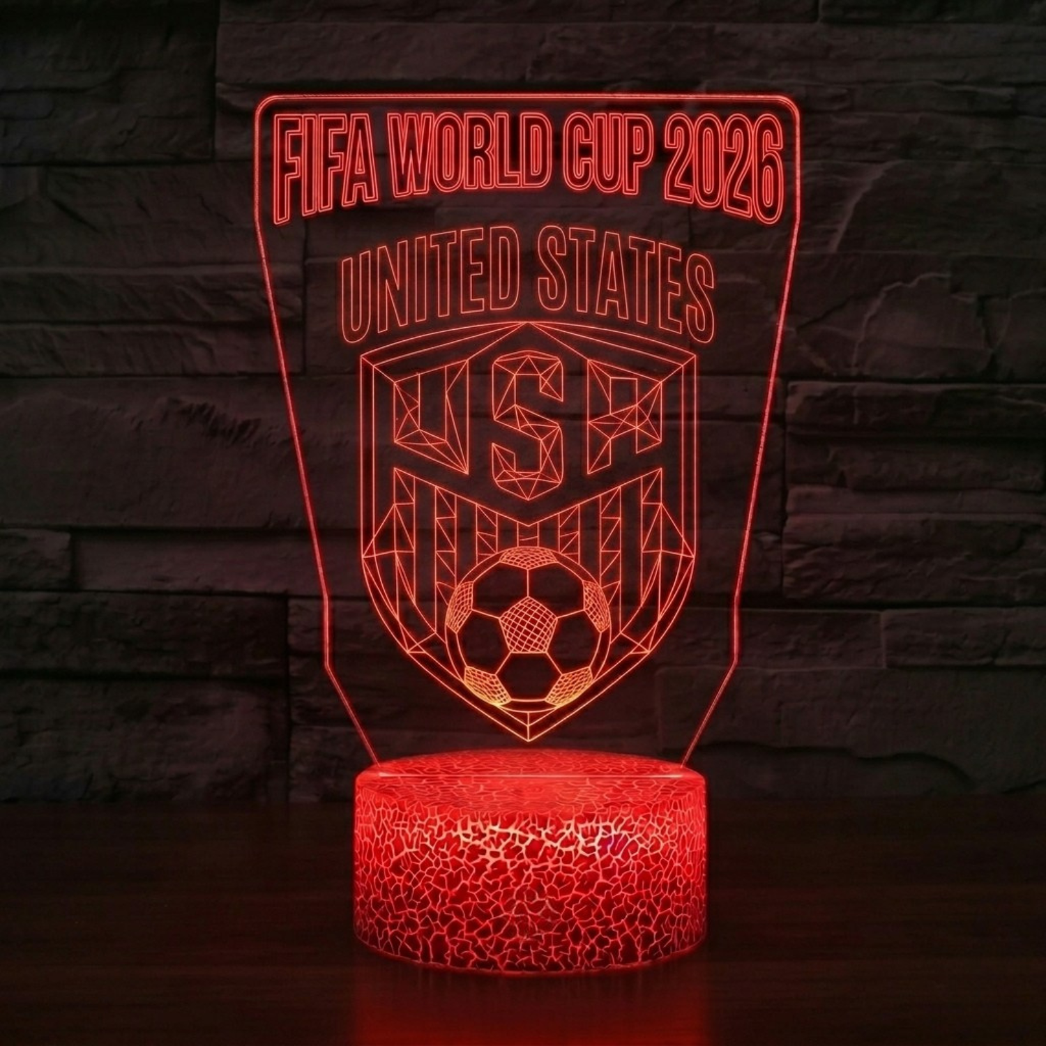 FIFA 2026 United States Soccer Sports Themed 3D Optical Lamp