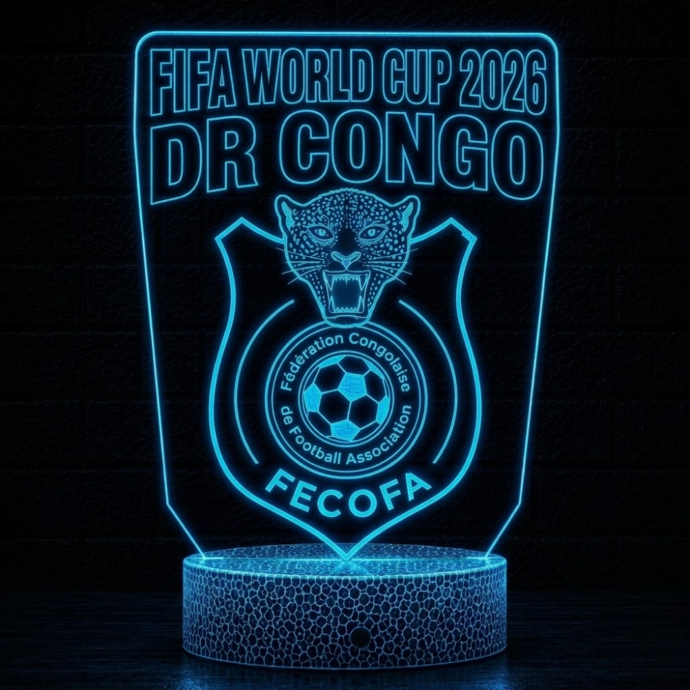 FIFA 2026 Democratic Republic Of The Congo Soccer Sports Themed 3D Optical Lamp