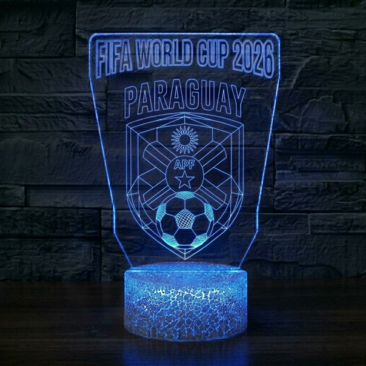 FIFA 2026 Paraguay Soccer Sports Themed 3D Optical Lamp