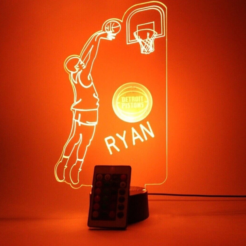 Detroit Pistons NBA Basketball Player Sports Light Up Lamp