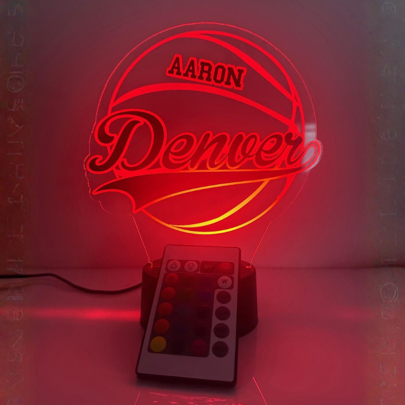 Denver Basketball Player Fan Sports Themed Ball Team Lamp