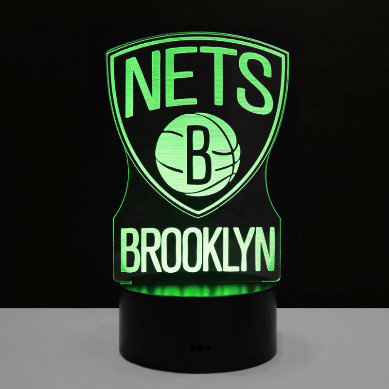 Brooklyn Nets Logo Durant Irving Harden Collectible Home Decor Light Lamp