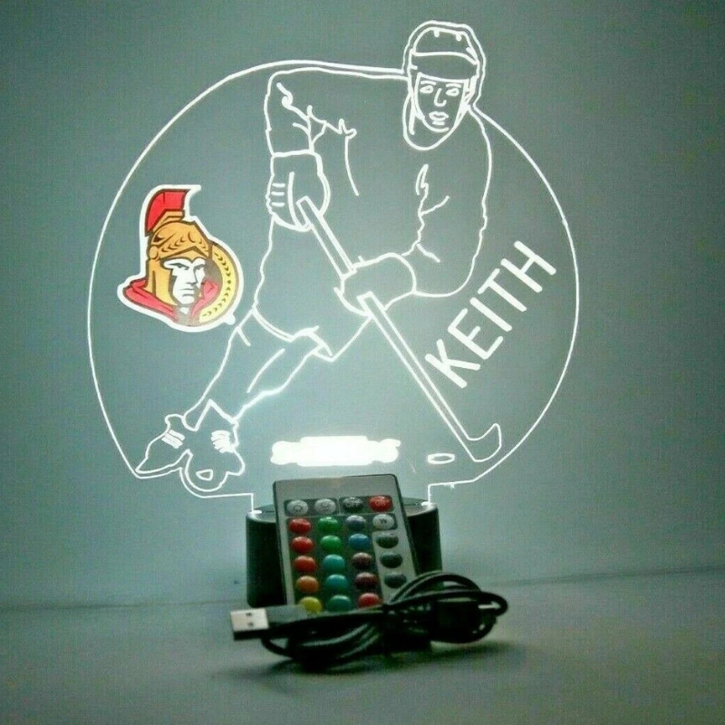 Personalized Ottawa Senators NHL Hockey Player Sports Fan Light Up Lamp