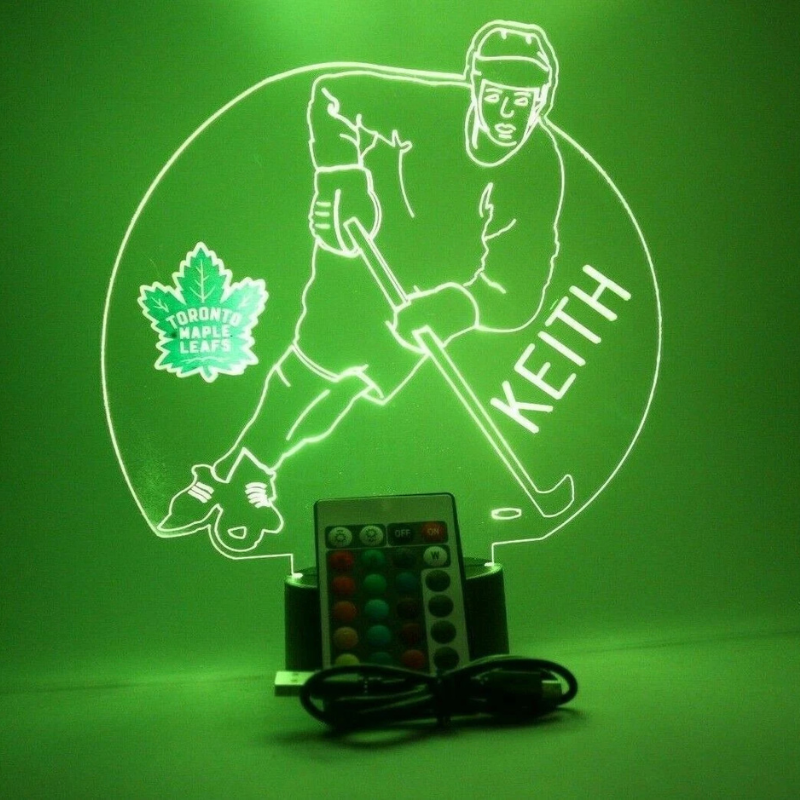 Personalized Toronto Maple Leafs NHL Hockey Player Sports Light Up Lamp LED 