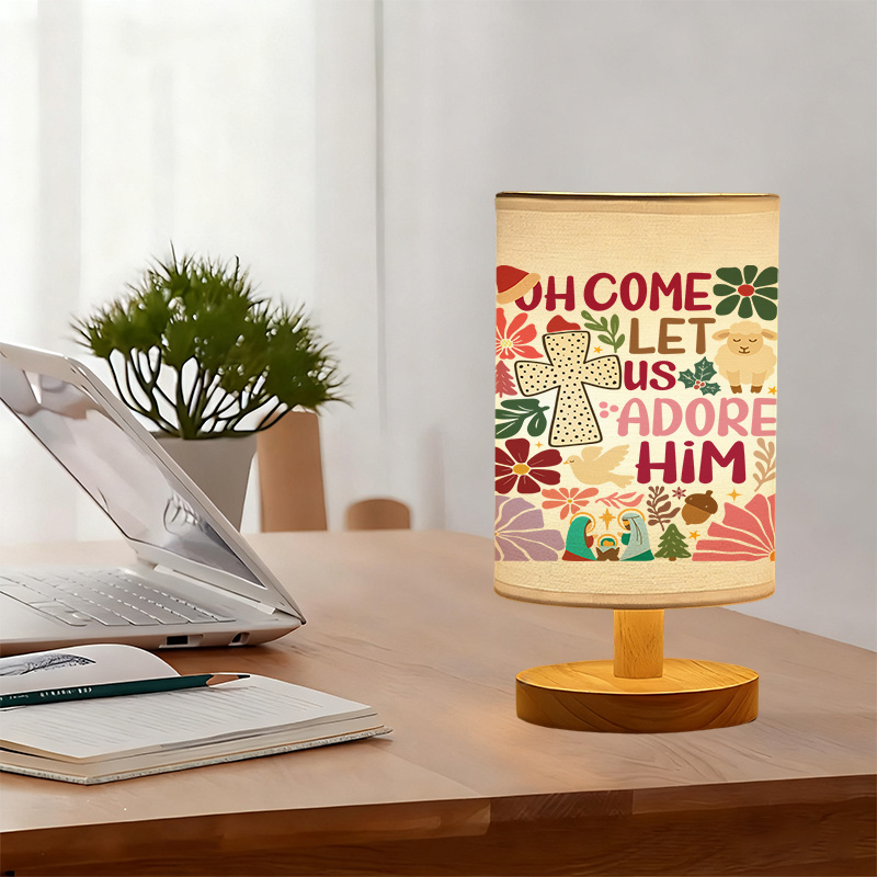 A modern USB powered linen lamp with a unique design and exquisite patterns