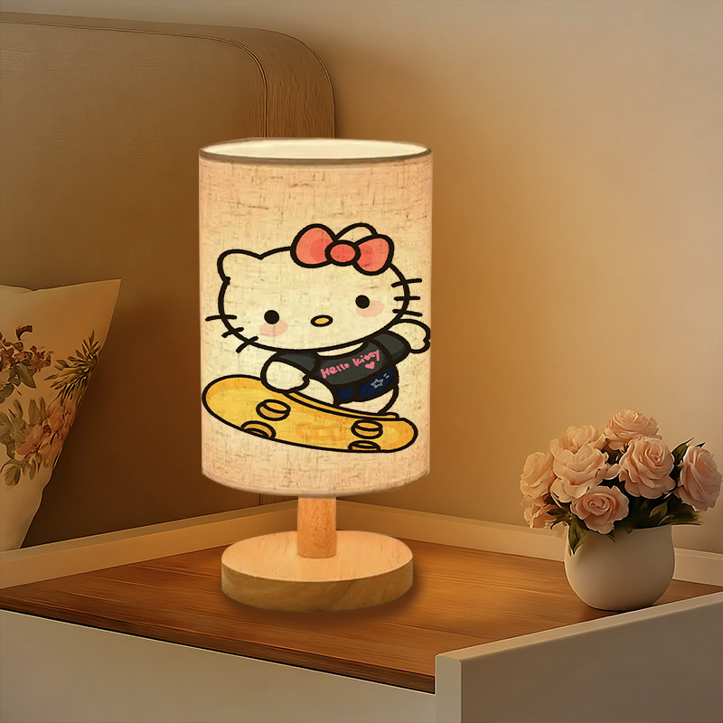 Modern USB-powered Sanrio Linen Table Lamp | Featuring Creative Sanrio Patterns