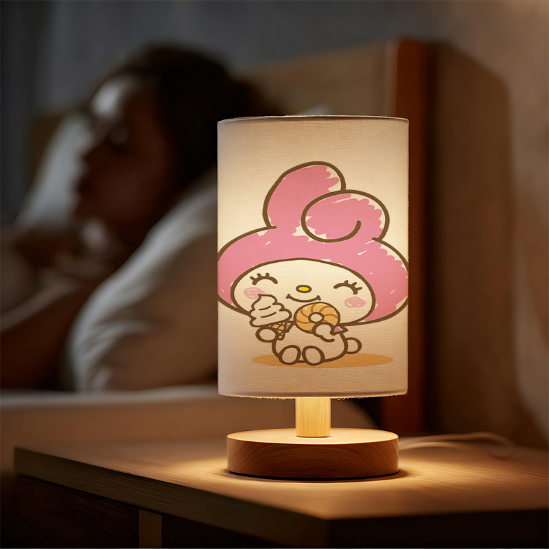 Modern USB-Powered Sanrio Linen Table Lamp | Featuring Creative Sanrio Patterns