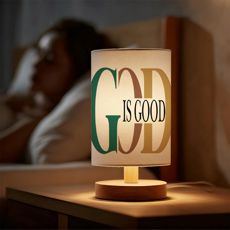 God Is Good Linen Table Lamp