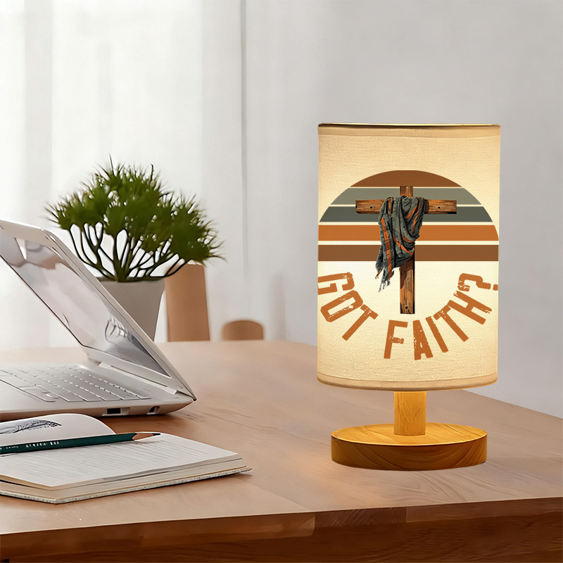 Modern USB-Powered Linen Table Lamp with Unique Design & Exquisite Patterns