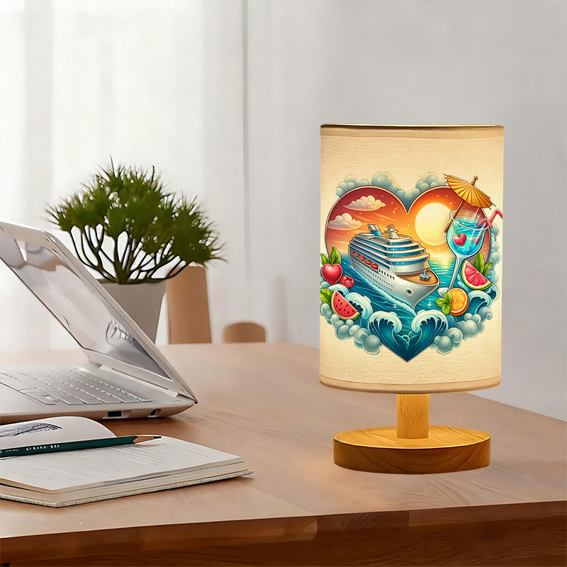 A Modern USB Powered Linen Table Lamp