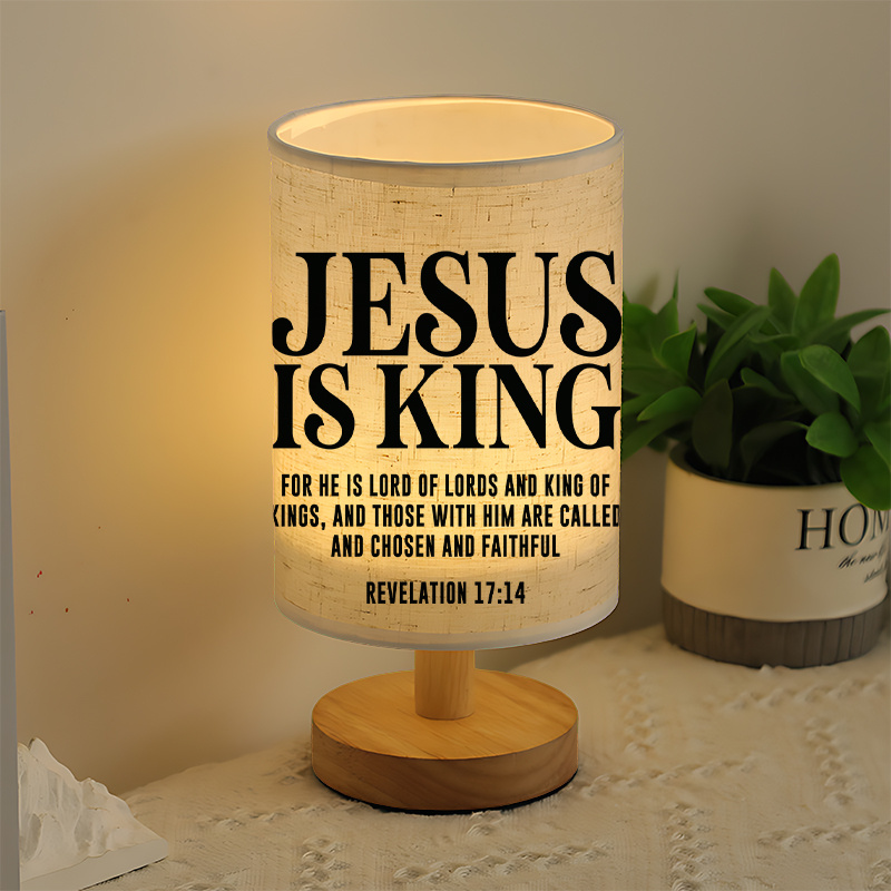 Christian Faith USB Powered Linen Table Lamp