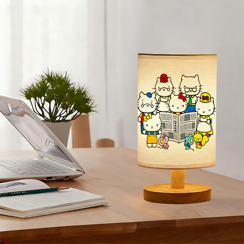 Sanrio USB-powered linen lamp featuring Sanrio patterns