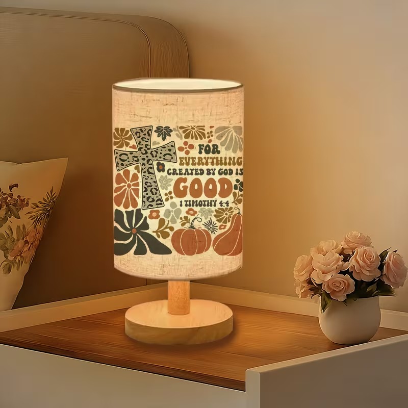 Bible Verse Printed USB Powered Bedside Lamp