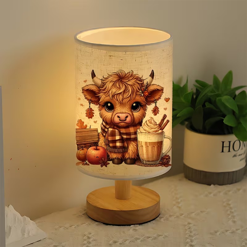 Cow Themed USB Powered Bedside Lamp