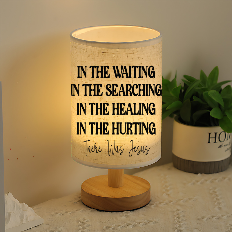 USB Powered Linen Table Lamp With Inspirational Bible Verse Lighting